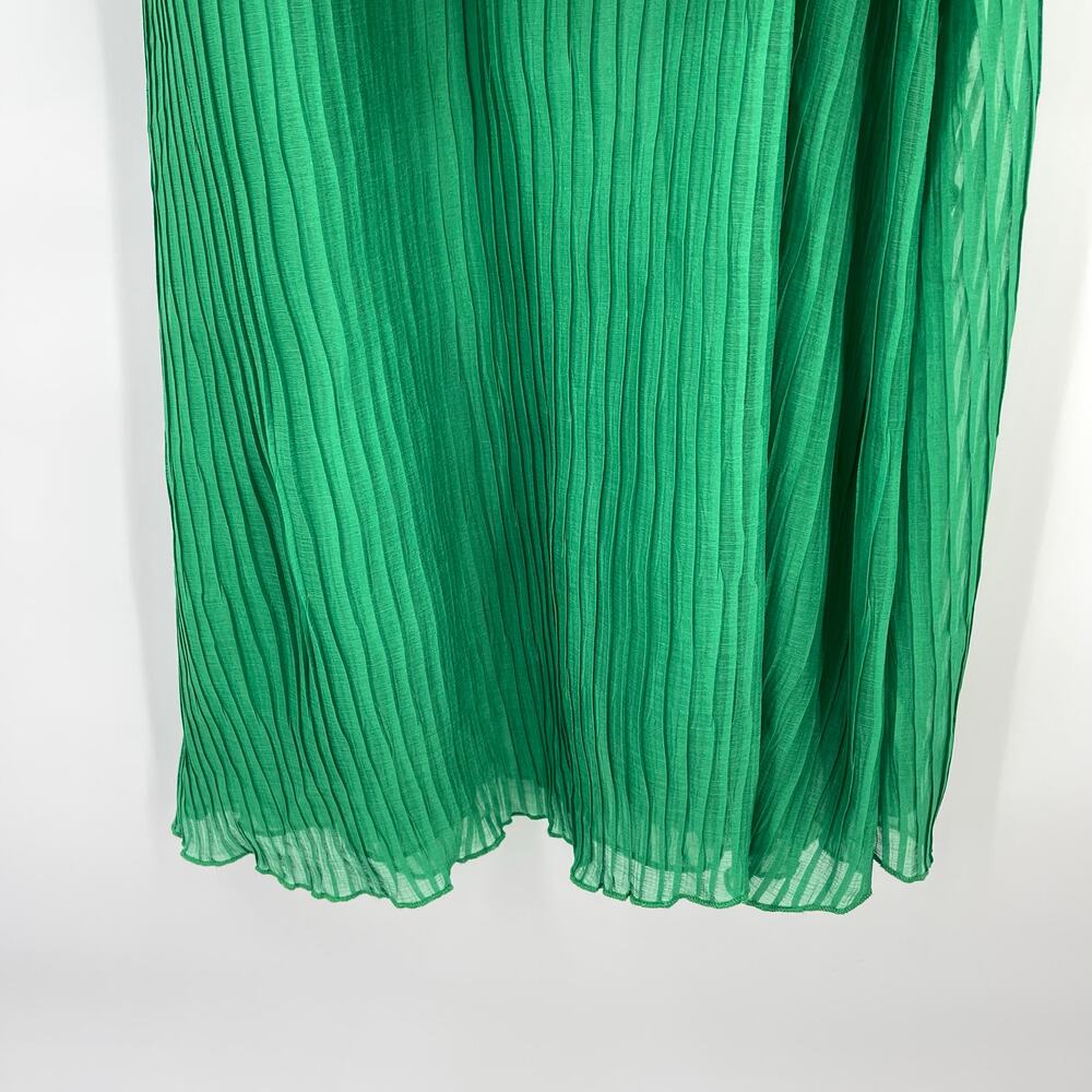 Line & Dot | NWT Cari Halter Maxi Dress in Kelly Green Tiered Pleated Halter XS - Picture 11 of 14